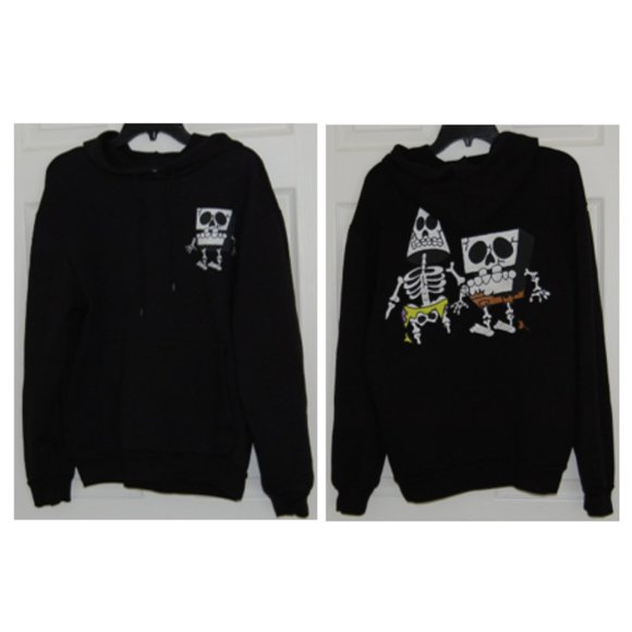 Nickelodeon Tops - Nickelodeon SpongeBob Skeleton Graphic Hoodie, Women Size M